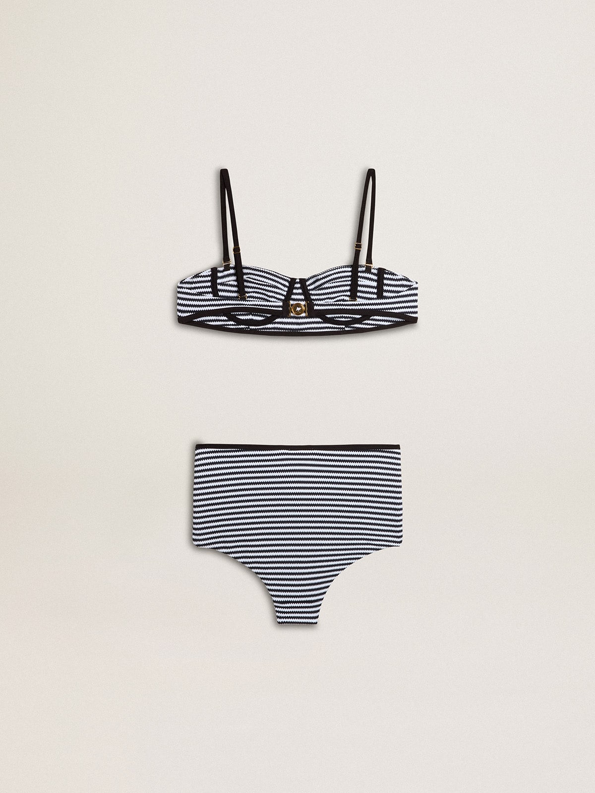 Golden Goose - Balcony bikini with irregular stripes in 