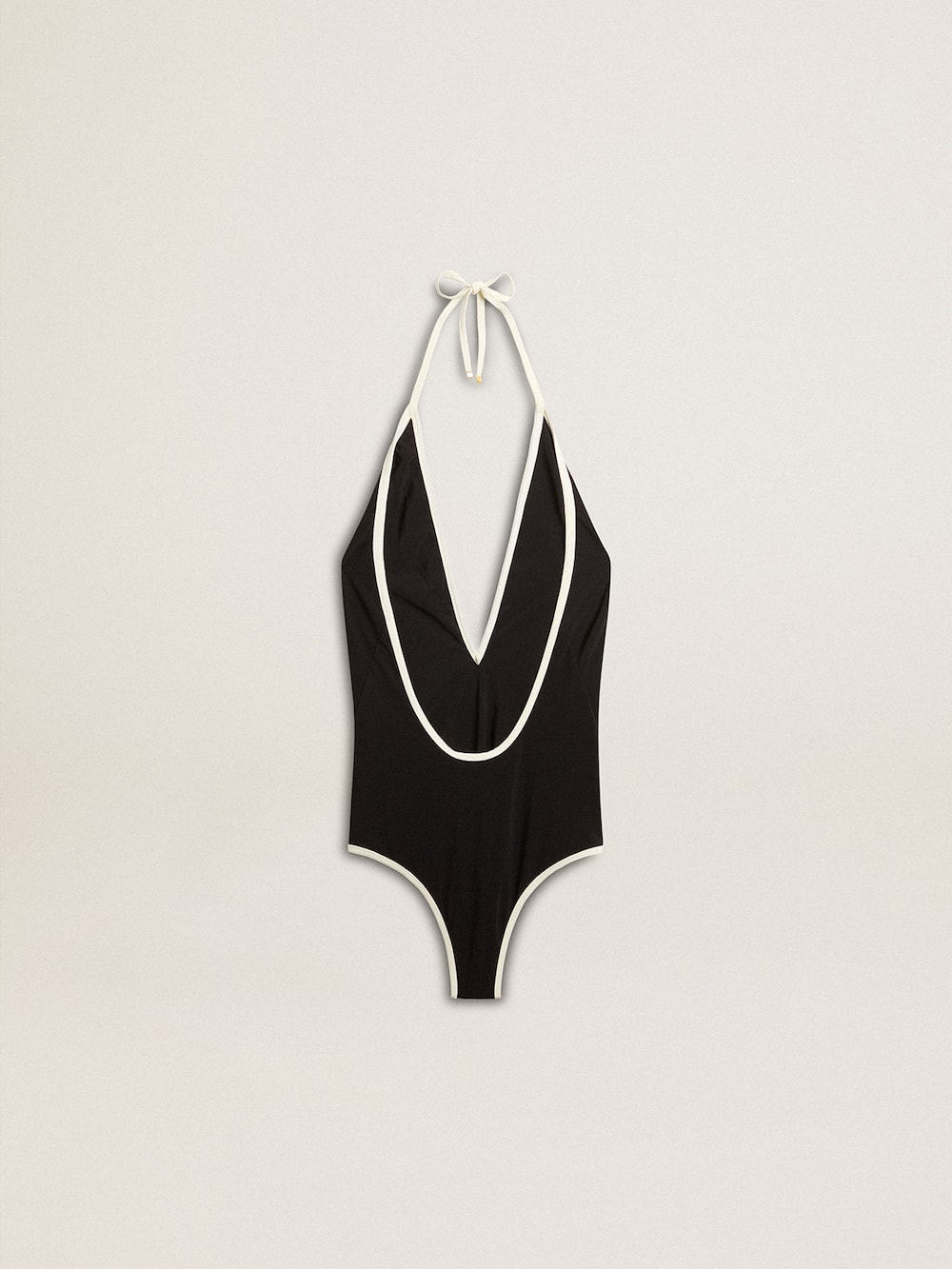 Golden Goose - One-piece swimsuit with V-neck and contrasting trim in 
