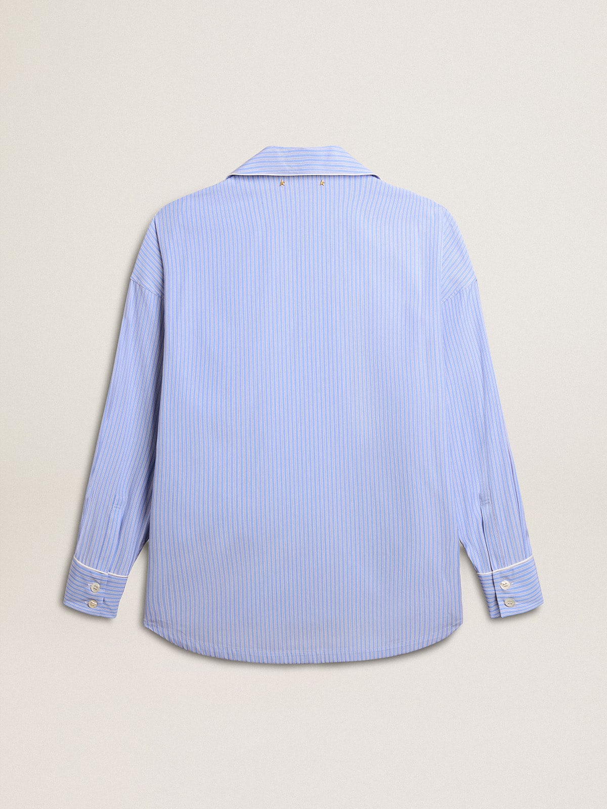 Golden Goose - Women's shirt in striped cotton poplin in 