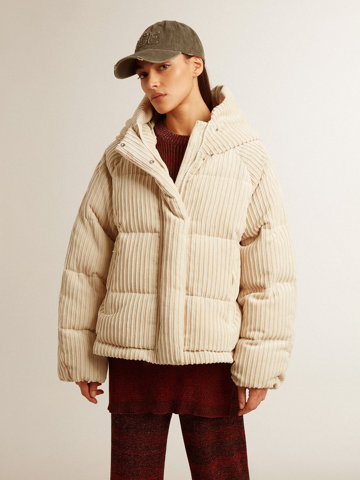 Golden Goose - Padded ecodown jacket with zip fastening and hood in 