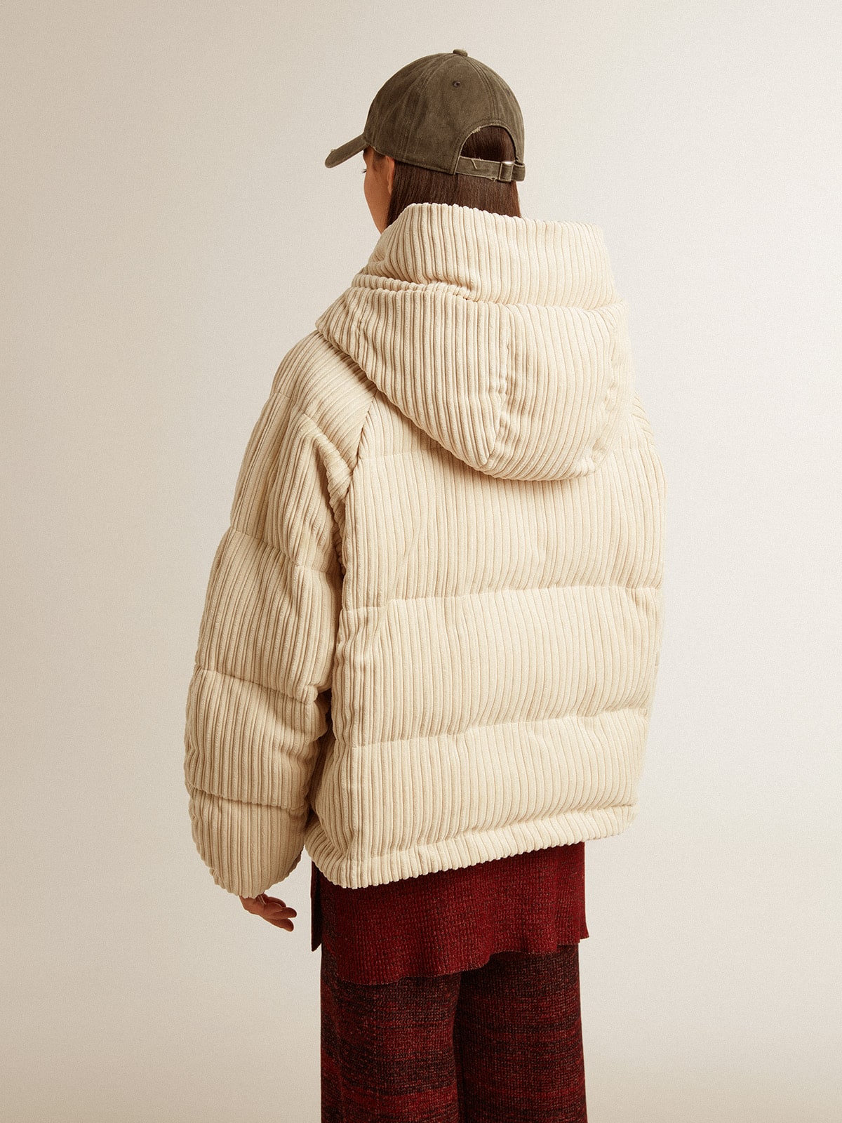 Golden Goose - Padded ecodown jacket with zip fastening and hood in 