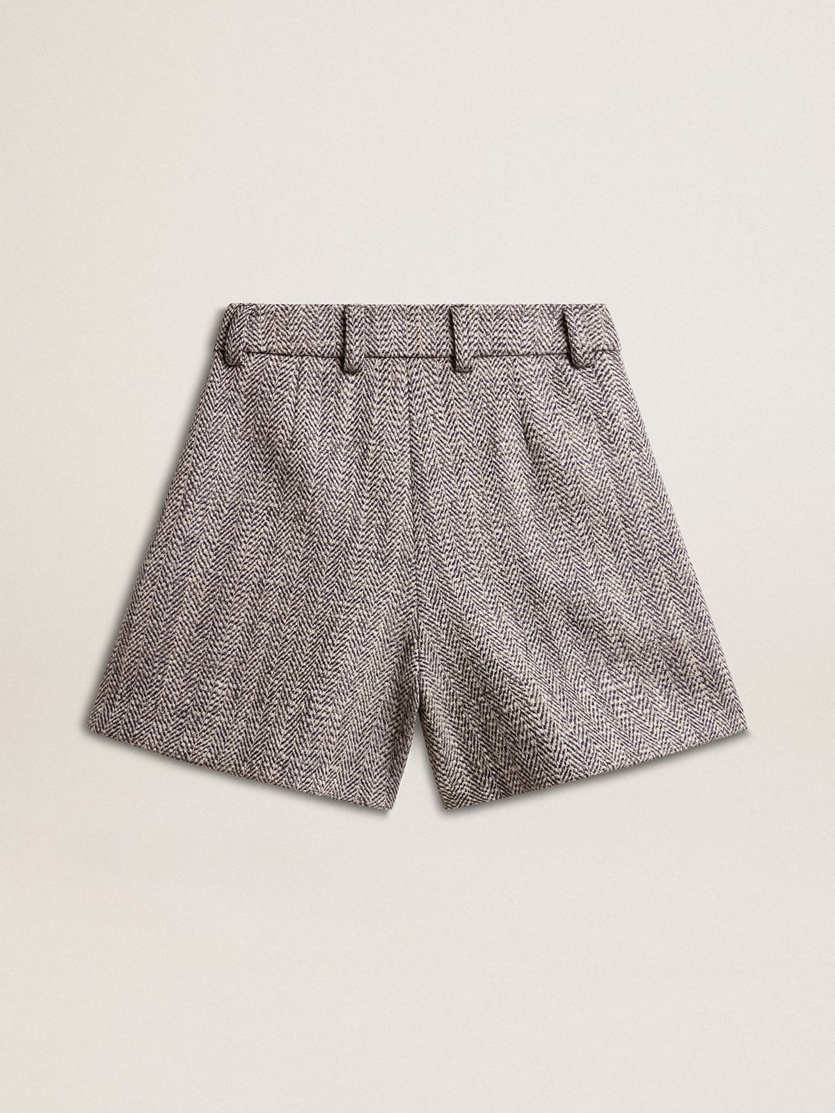 Golden Goose - Women’s ecru brown shorts in herringbone wool in 