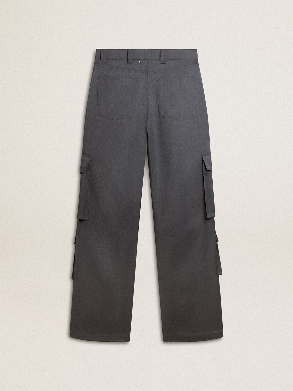 Golden Goose - Women's cargo pants in baby blue wool in 