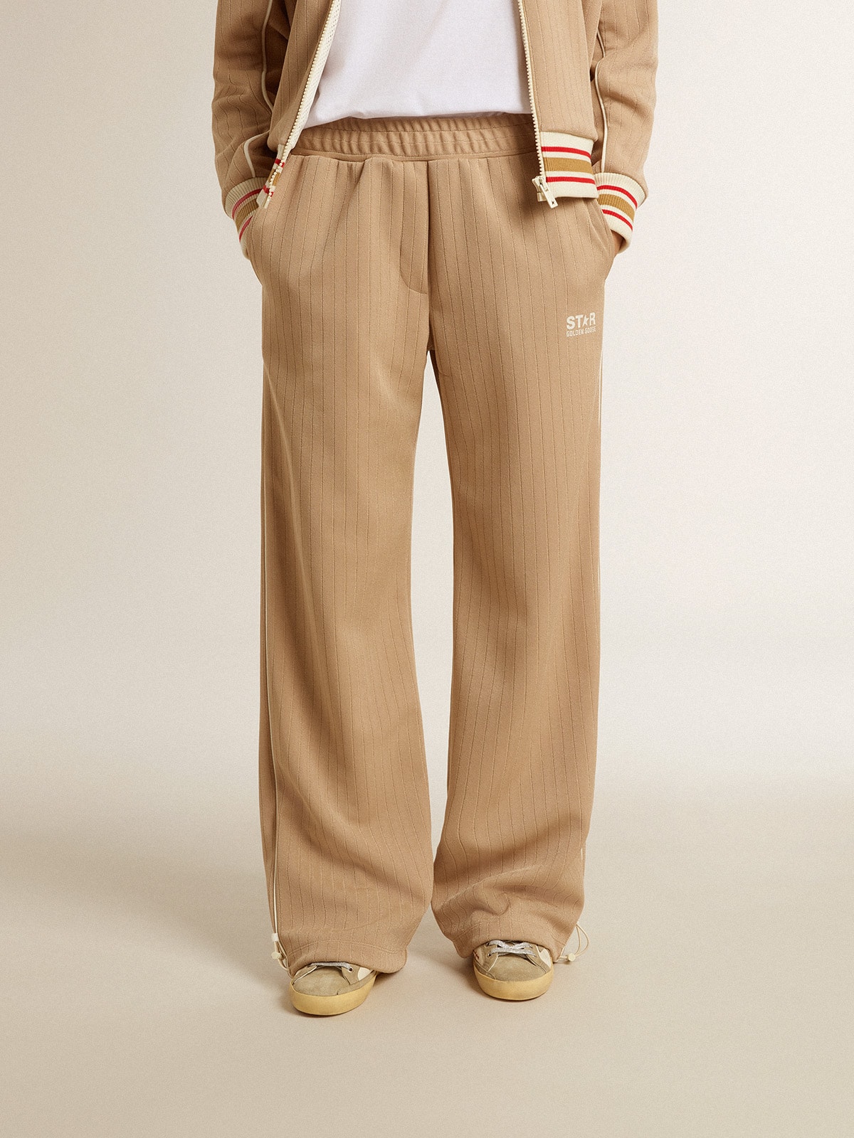 Beige jogger pants womens deals