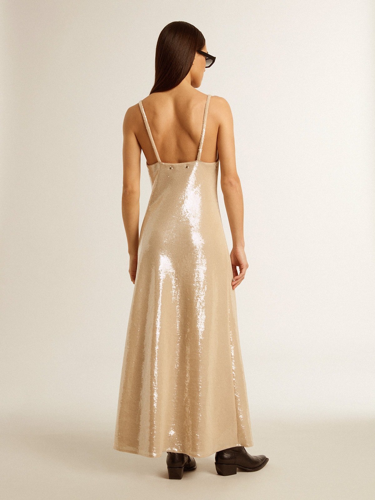 Golden Goose - Sleep dress in parchment-colored sequins in 