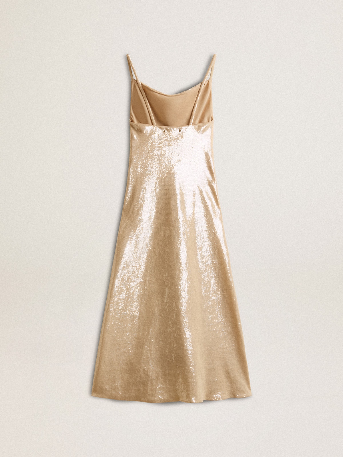 Golden Goose - Slip dress à sequins couleur parchemin in 