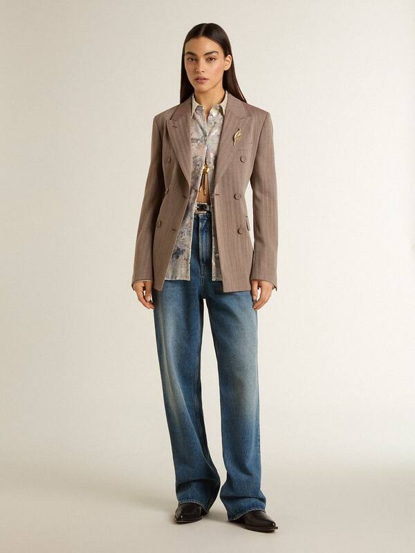 Golden Goose - Women's shirt with multicolor floral sequin print in 