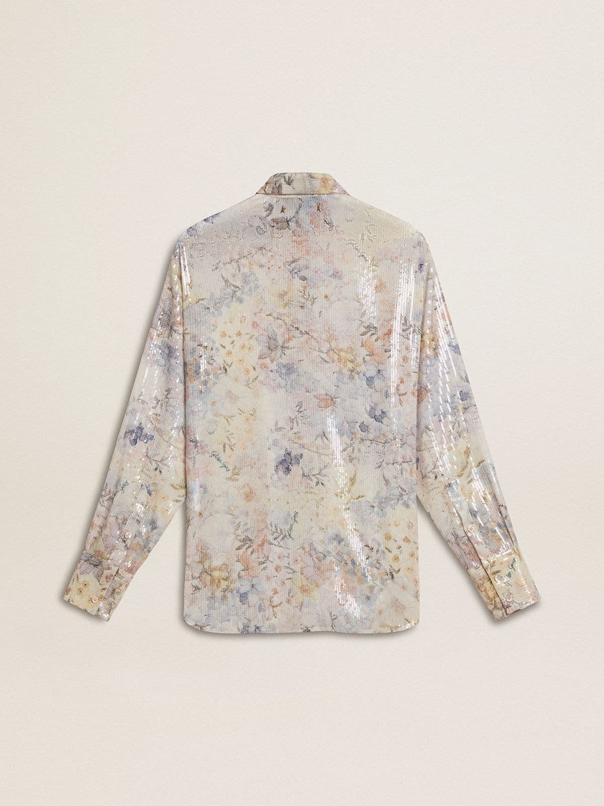 Golden Goose - Women's shirt with multicolor floral sequin print in 