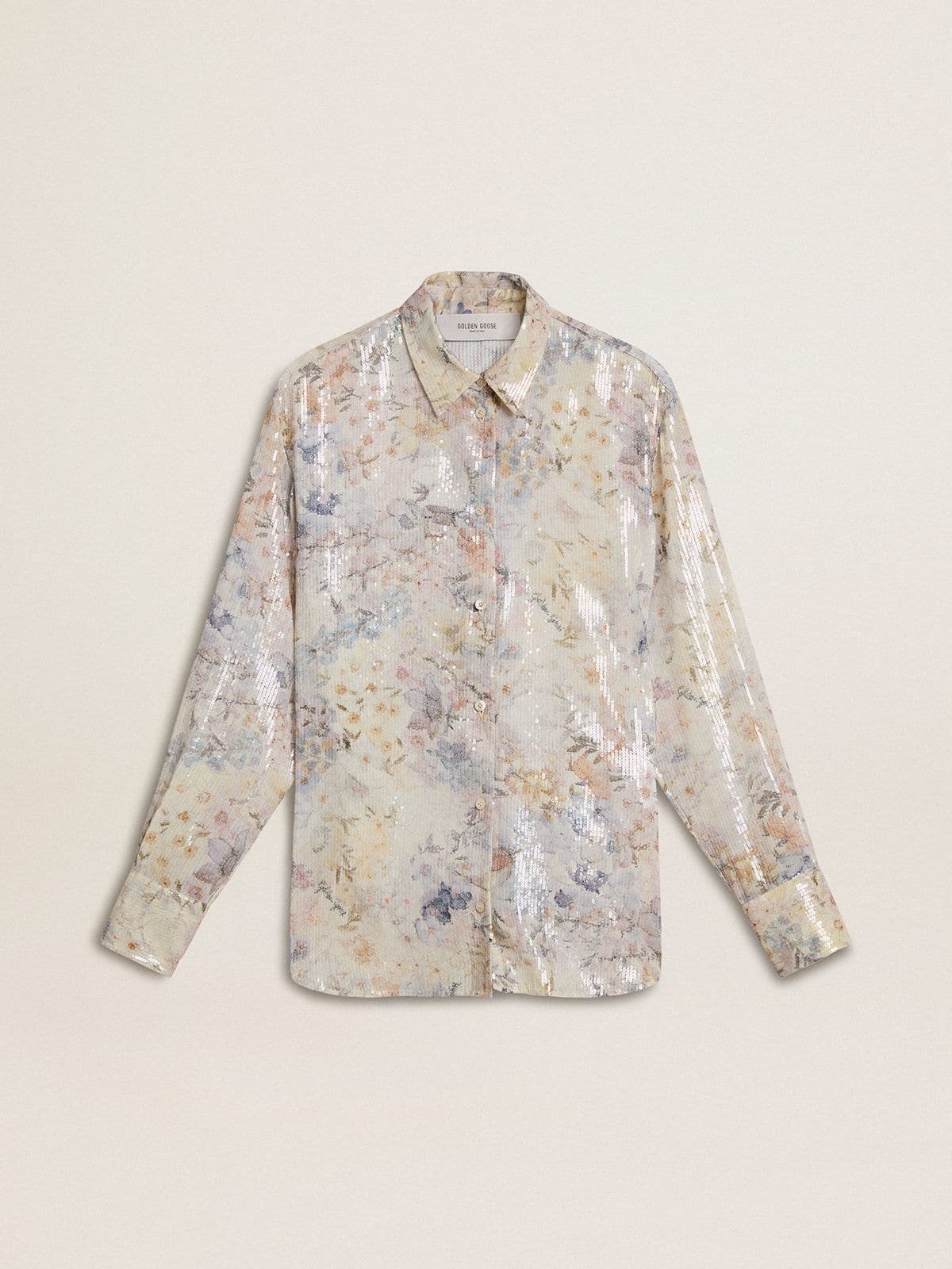 Golden Goose - Women's shirt with multicolor floral sequin print in 