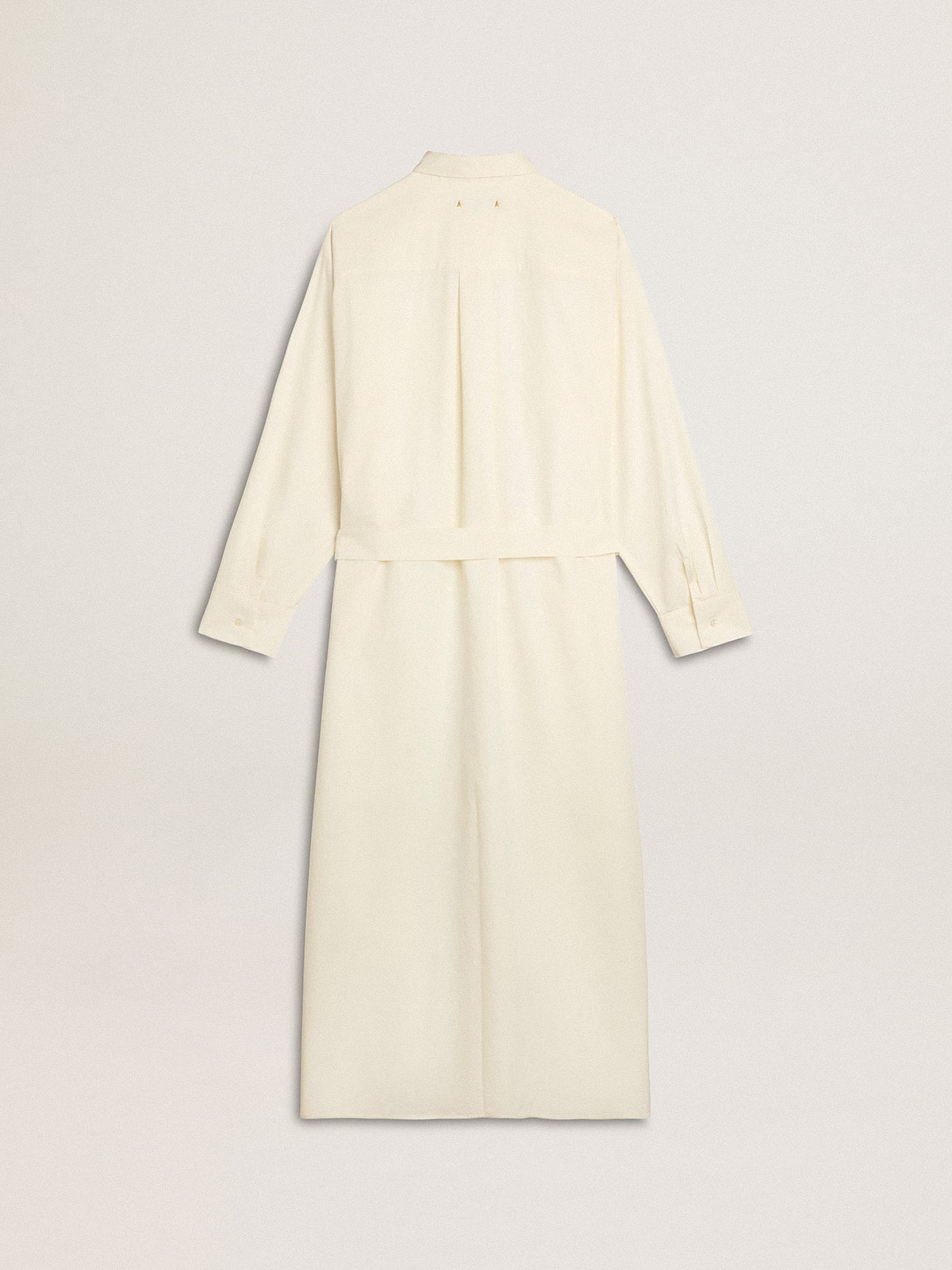 Golden Goose - Long shirt dress in solid color cotton poplin in 