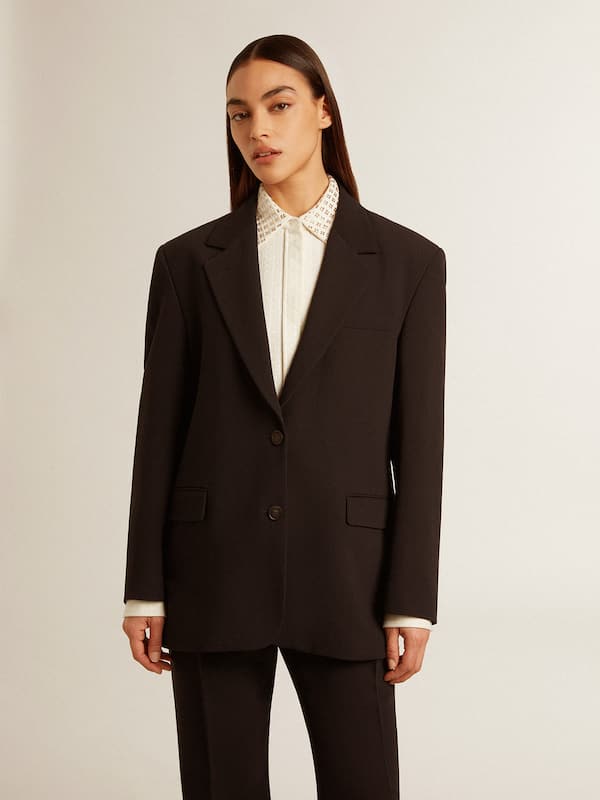 Golden Goose - Women’s black wool-blend blazer jacket in 