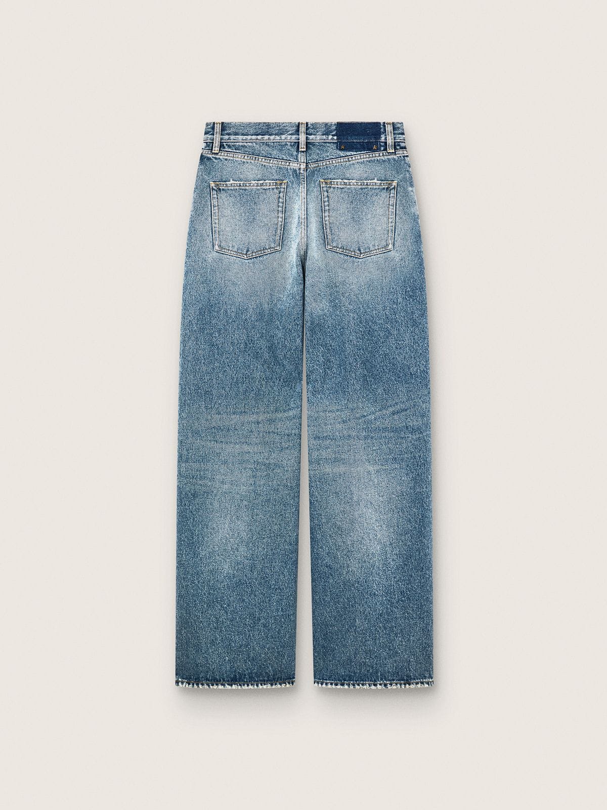 Golden women's boyfriend jeans stone-washed light blue denim