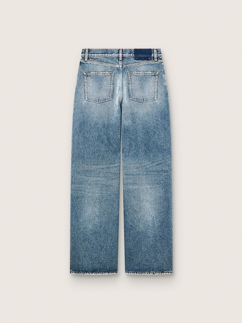 Golden Goose - Jean boyfriend pour femme Golden en denim bleu ciel effet stone washed in 