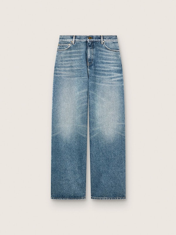 Golden Goose - Golden women's boyfriend jeans in stone-washed light blue denim in 