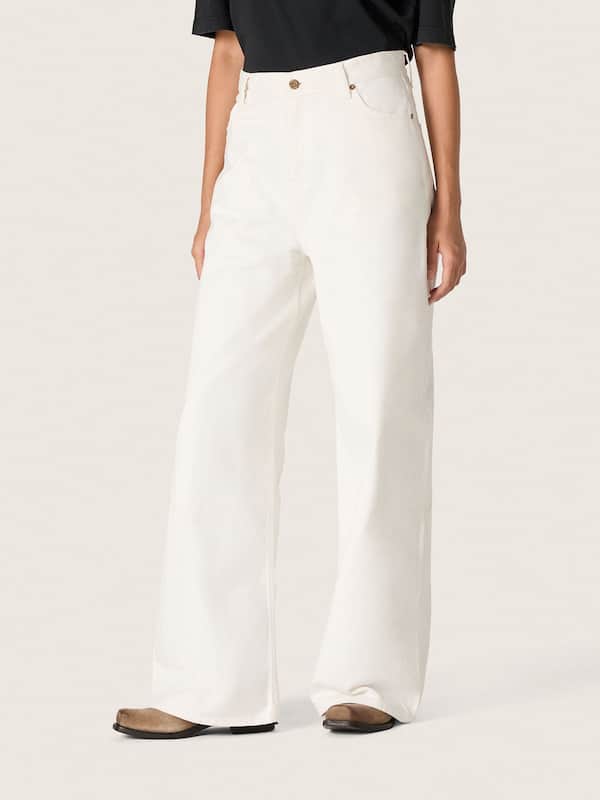 Golden Goose - Vaqueros boyfriend de mujer Golden en denim bull blanco &oacute;ptico in 