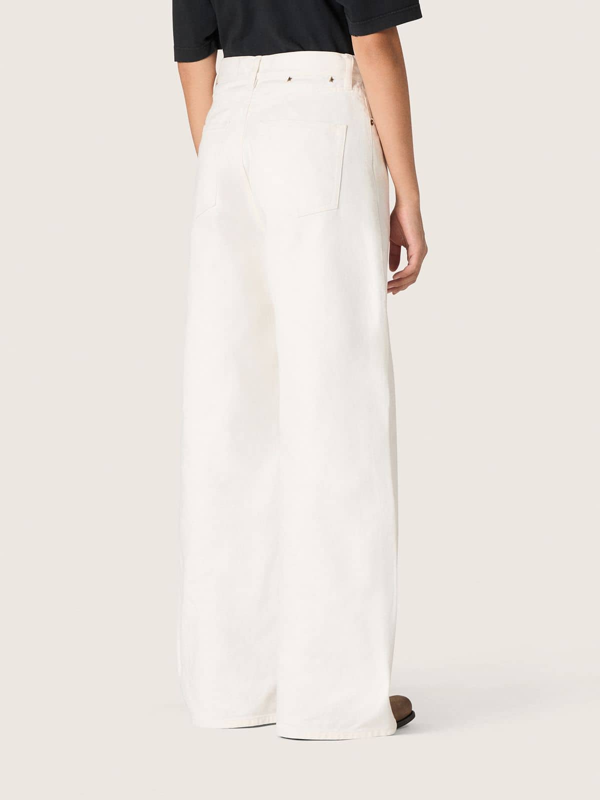 Golden Goose - Jeans boyfriend da Donna Golden in denim bull bianco ottico in 