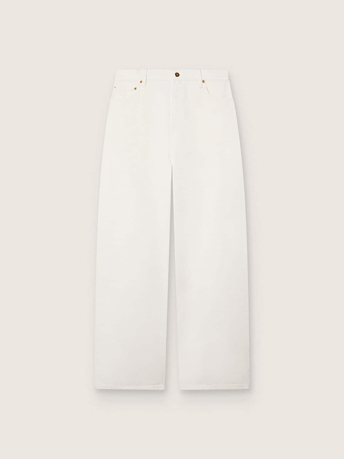 Golden Goose - Jeans boyfriend da Donna Golden in denim bull bianco ottico in 