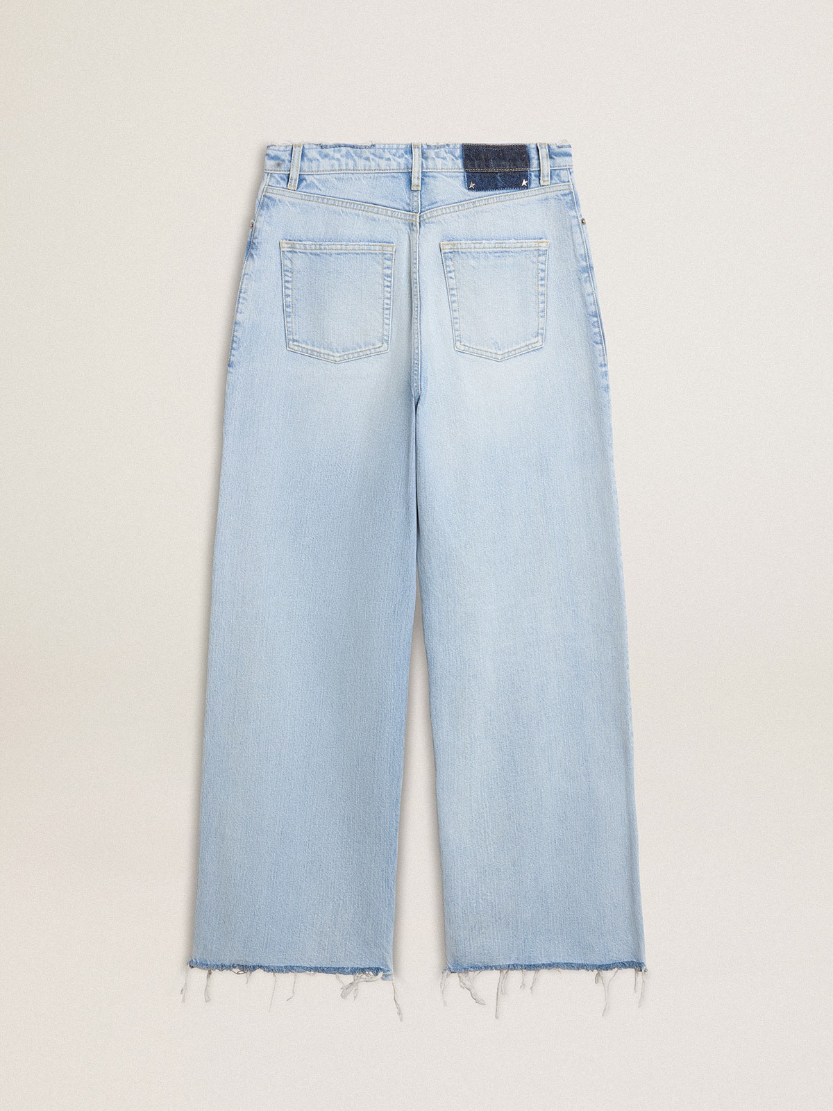 Golden Goose - Women's pants in lived-in effect denim in 