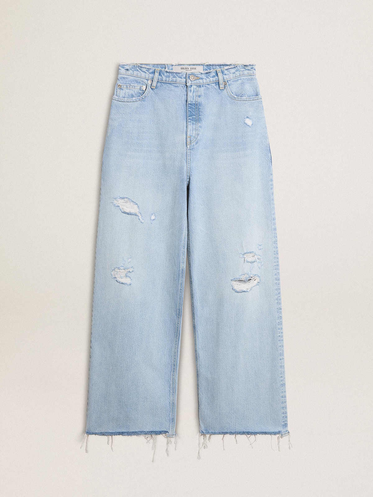 Golden Goose - Women’s pants in lived-in effect denim in 