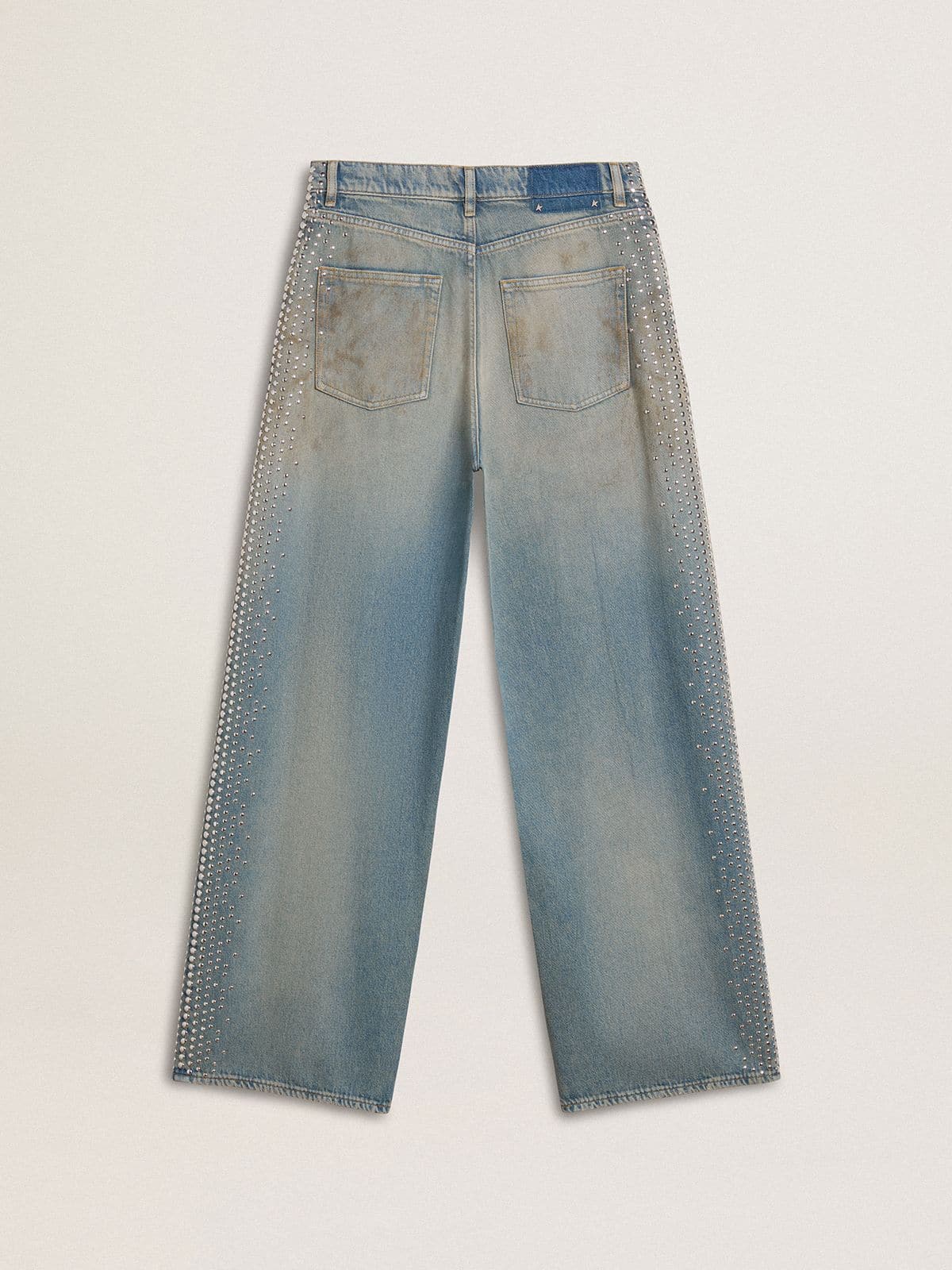 Golden Goose - Women's boyfriend jeans with a lived-in effect sand wash and studs in 