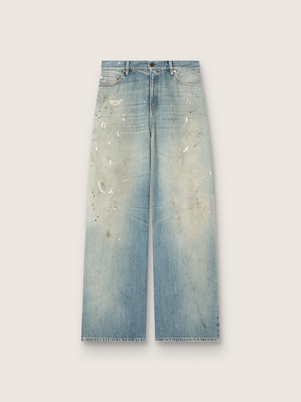 Golden Goose - Damenjeans aus azurblauem Denim mit Golden-Sticklogo in 