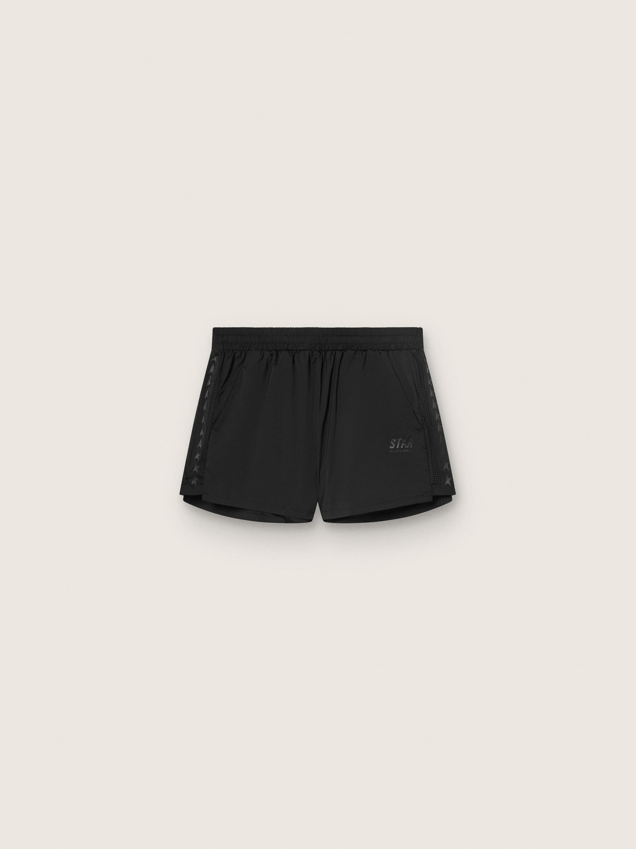 Golden Goose - Pantaloncini sportivi neri doppio strato da donna in 