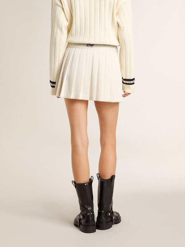 Golden Goose - White pleated Star miniskirt in 