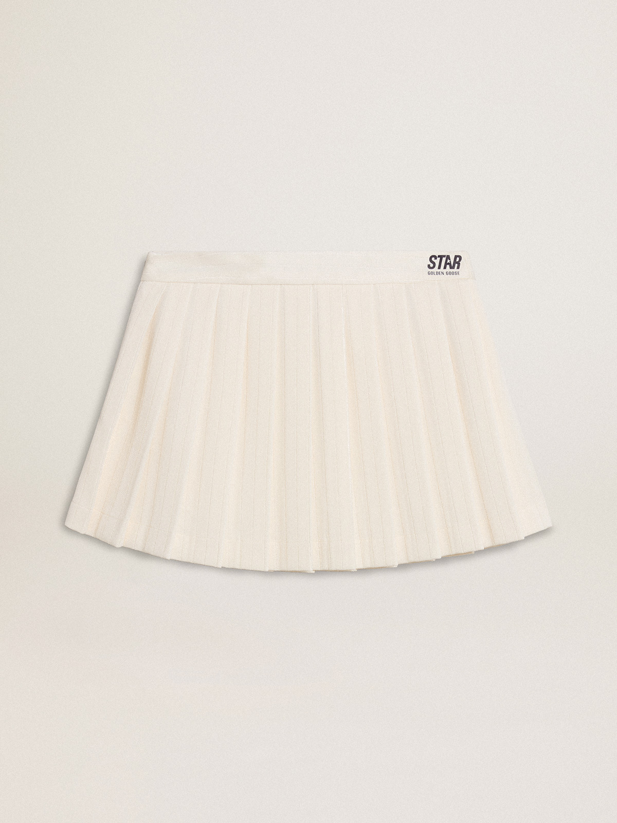 Golden Goose - White pleated Star miniskirt in