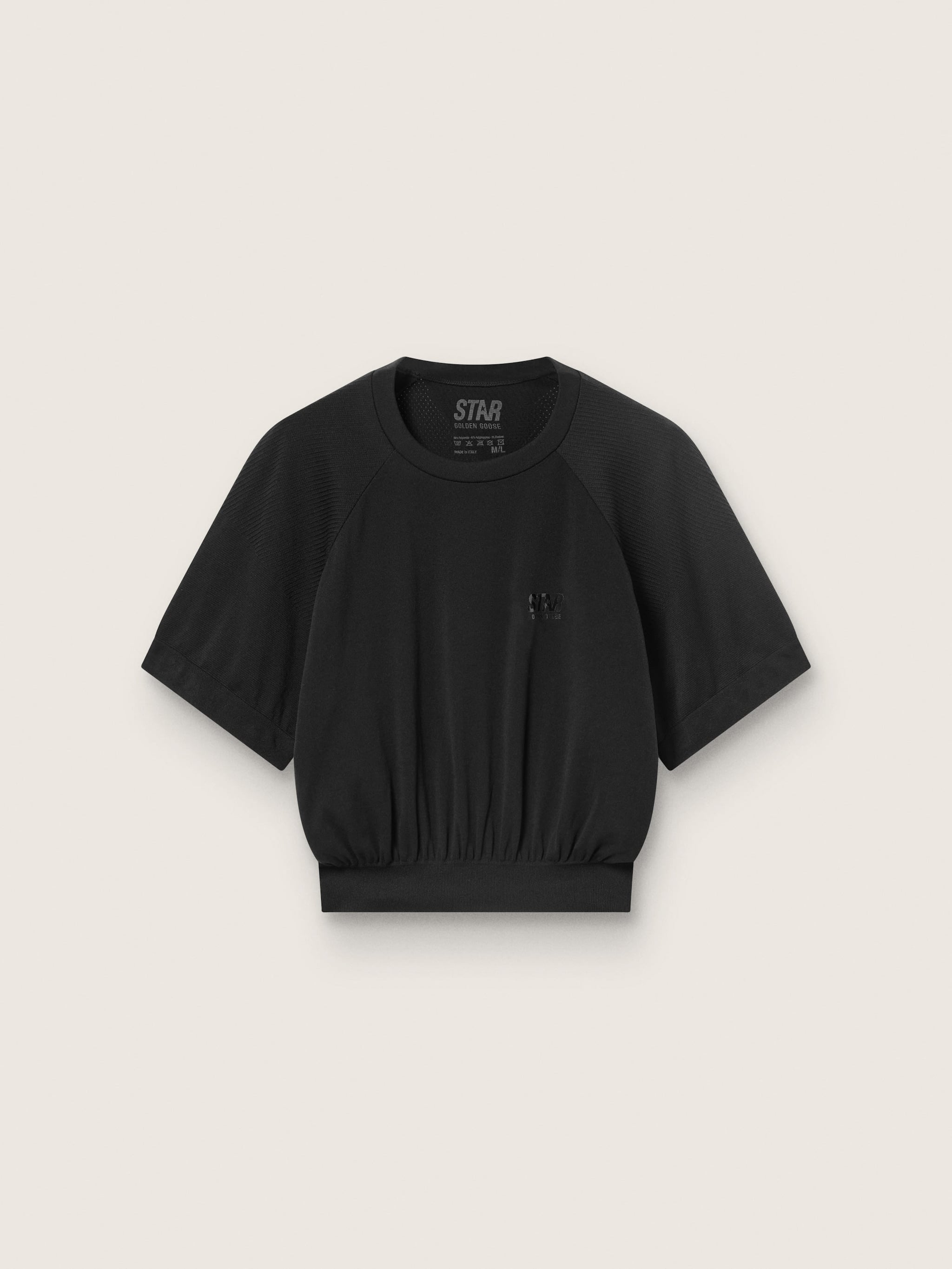 Golden Goose - Women's black cropped sports T-shirt in 