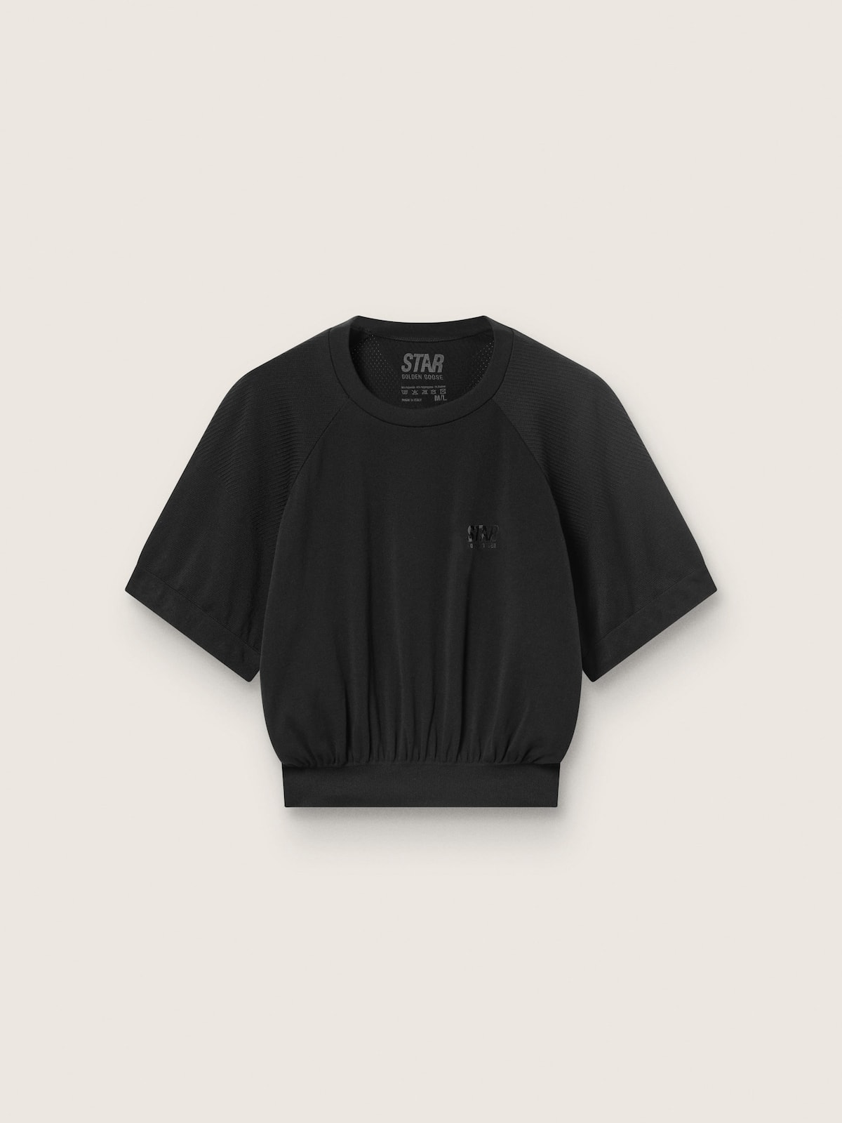 Golden Goose - Women's black cropped sports T-shirt in 