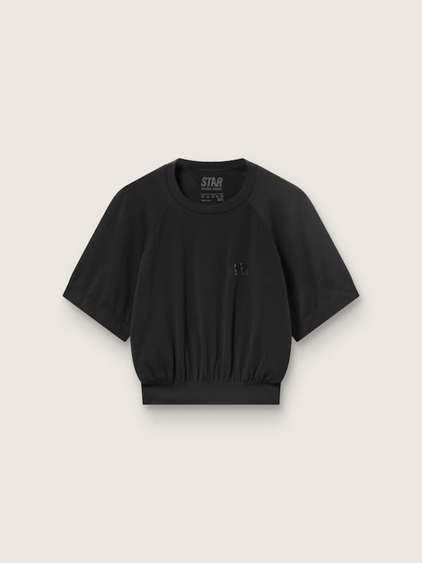 Golden Goose - Women's black cropped sports T-shirt in 
