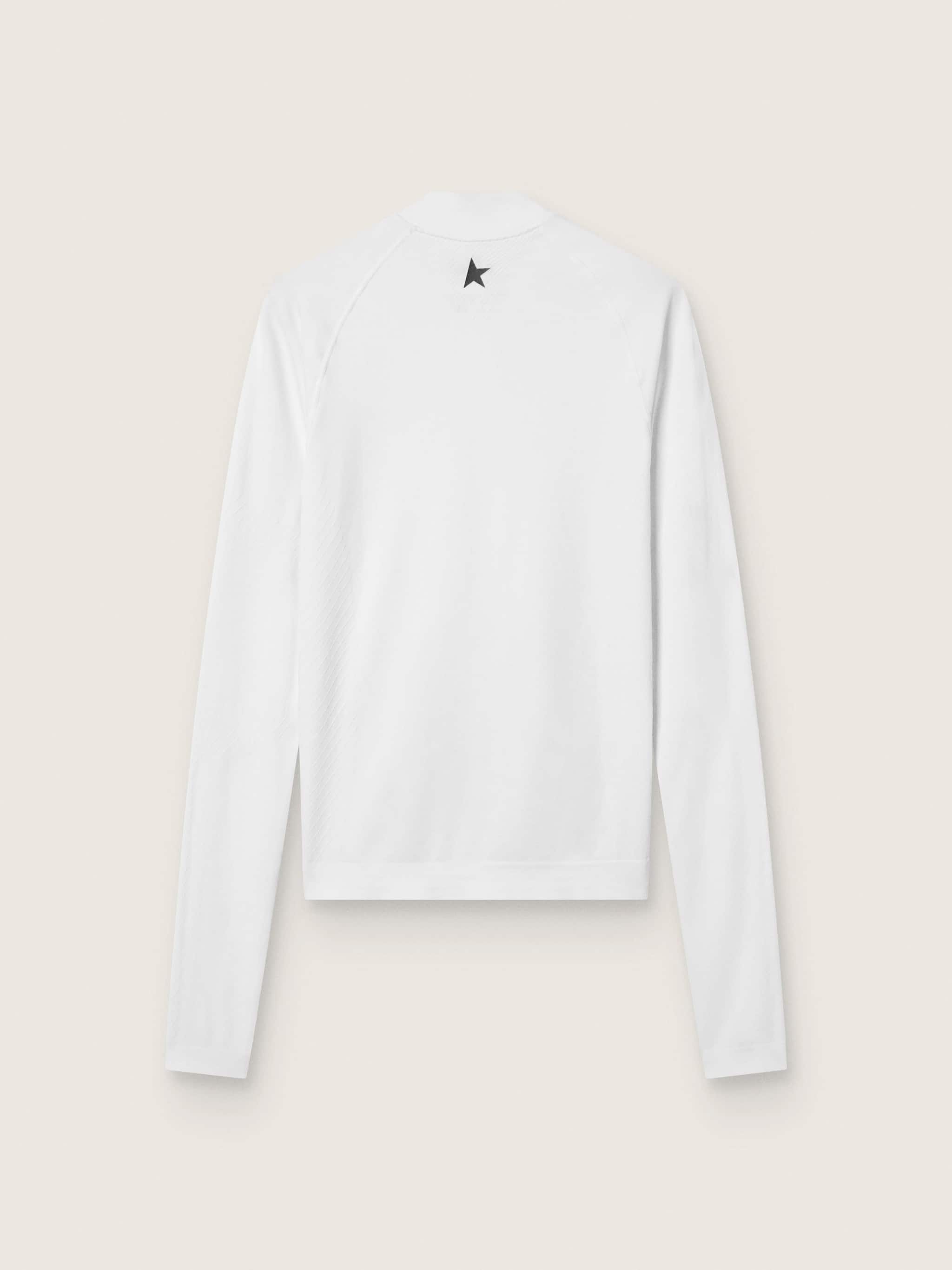 Golden Goose - Longlseeve sportiva con zip da donna bianca in 