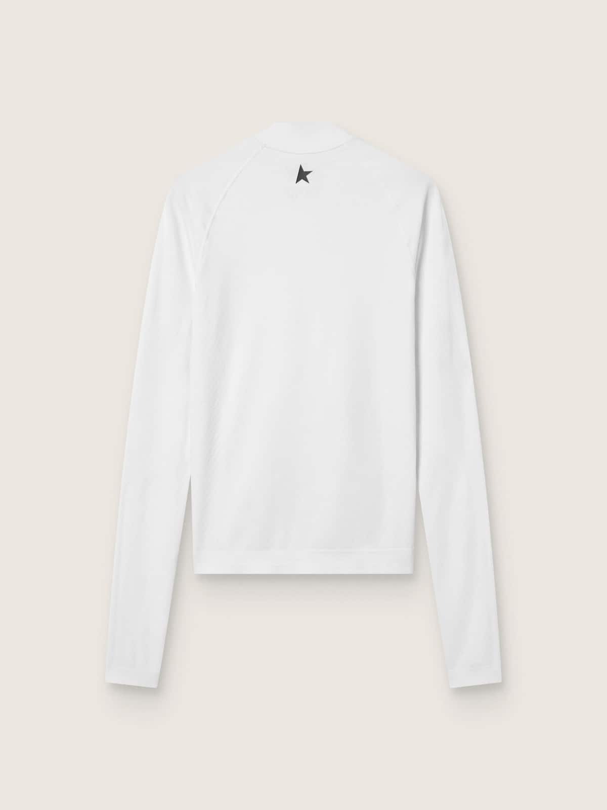 Golden Goose - Longlseeve sportiva con zip da donna bianca in 
