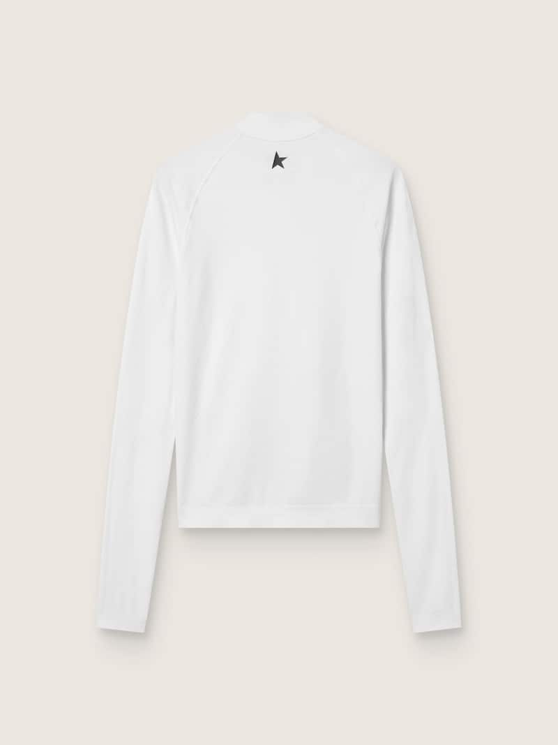 Golden Goose - Wei&szlig;es Damensportshirt mit langem Arm und Rei&szlig;verschluss in 
