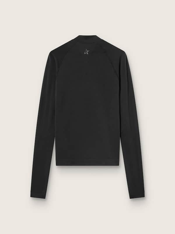 Golden Goose - Women's black long-sleeve sports top with zip in 