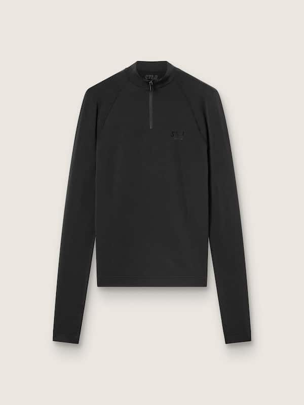 Golden Goose - Women's black long-sleeve sports top with zip in 