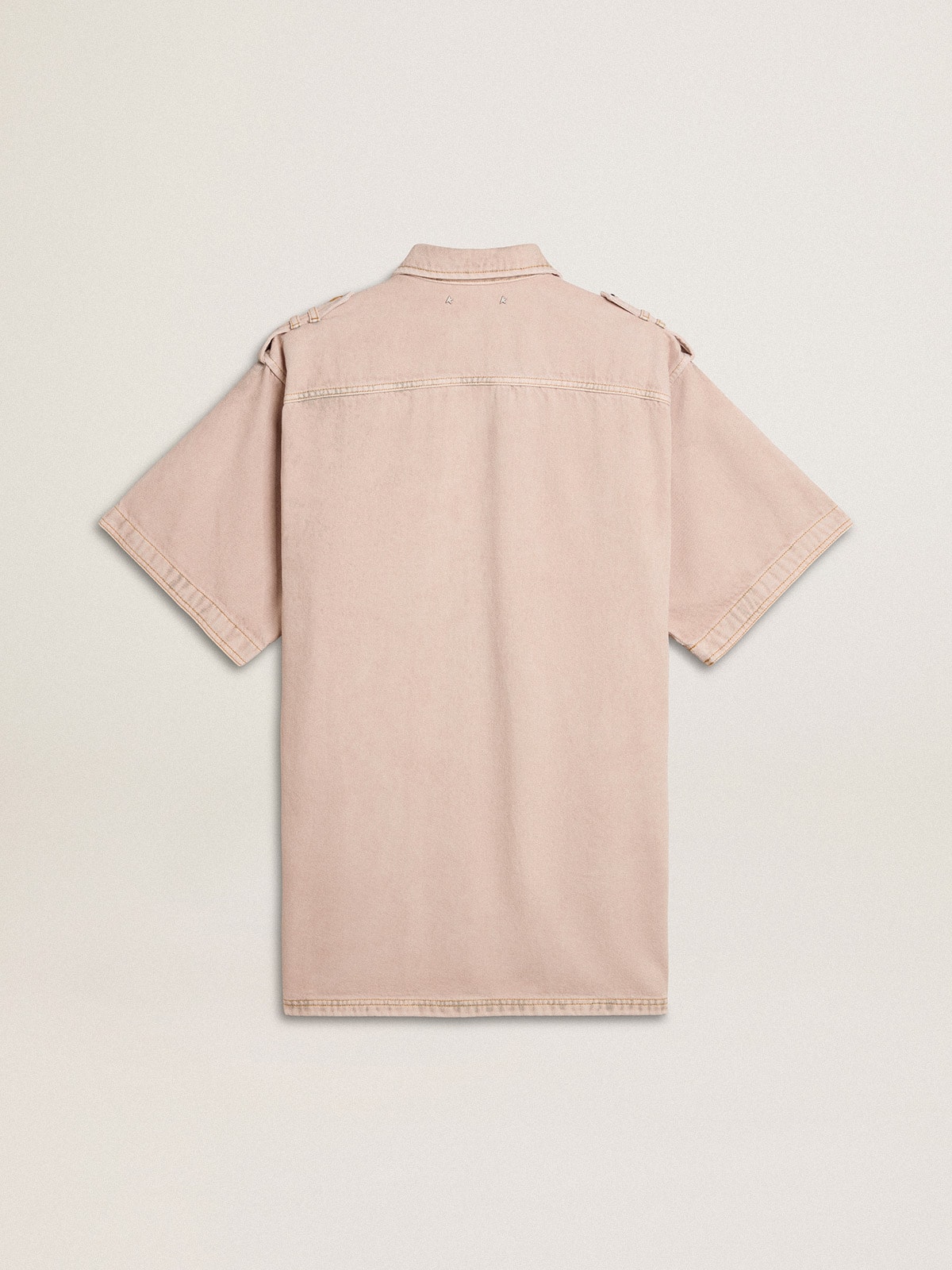 Golden Goose - Camicia da donna in denim dyed rosa dal fit over  in 