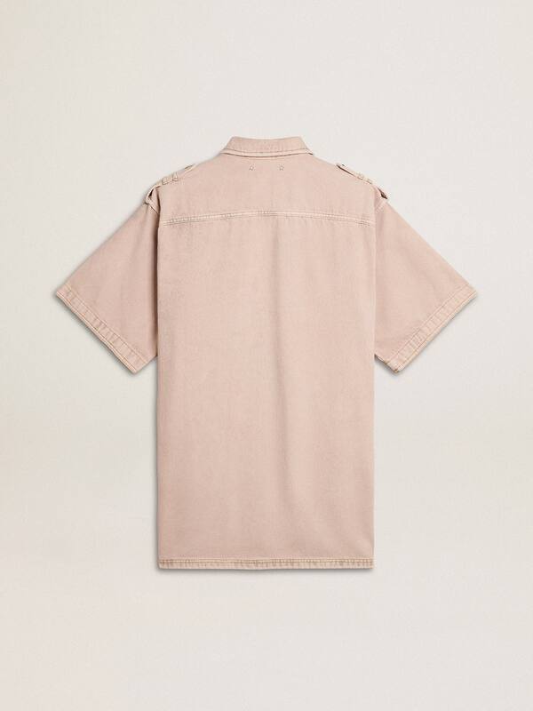 Golden Goose - Women's oversized fit pink dyed denim shirt  in 