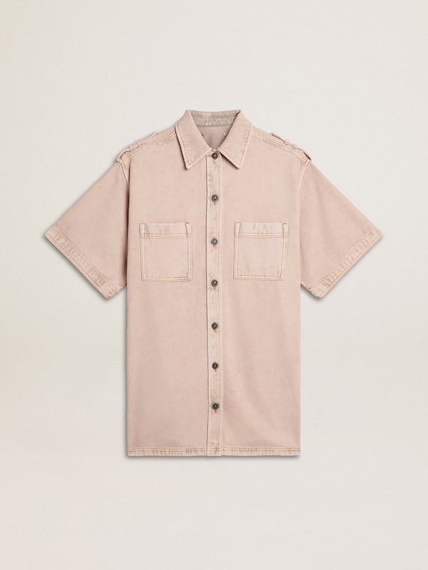 Golden Goose - Women's oversized fit pink dyed denim shirt  in 
