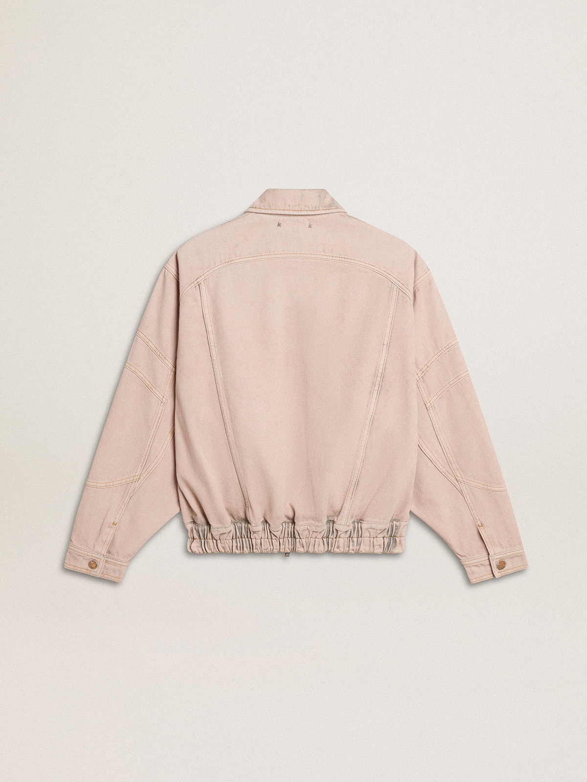 Women's pink dyed denim bomber jacket | Golden Goose