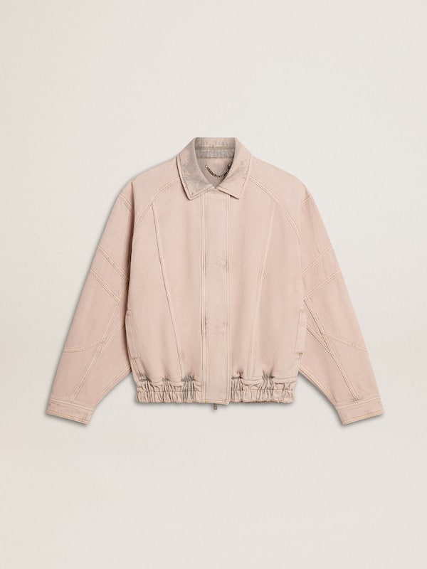 Golden Goose - Women's pink dyed denim bomber jacket in 