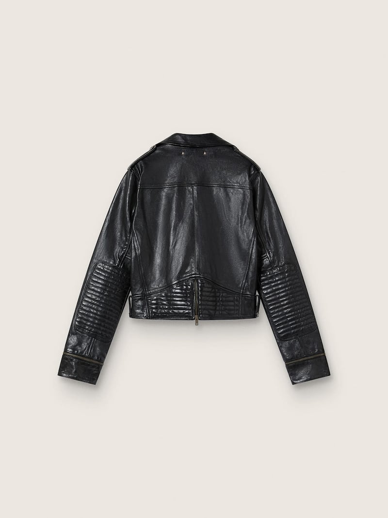 Golden Goose - Cazadora para mujer de color negro con efecto brillante in 