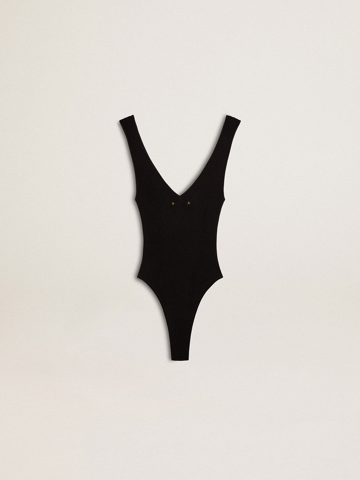 Golden Goose - Women's black V-neck bodysuit in