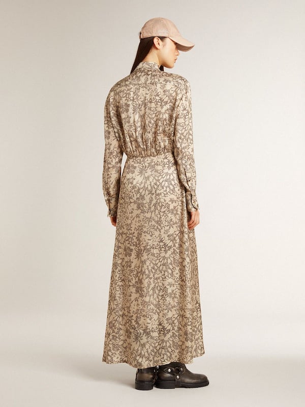 Golden Goose - Women's silk-blend midi dress with a floral print  in 