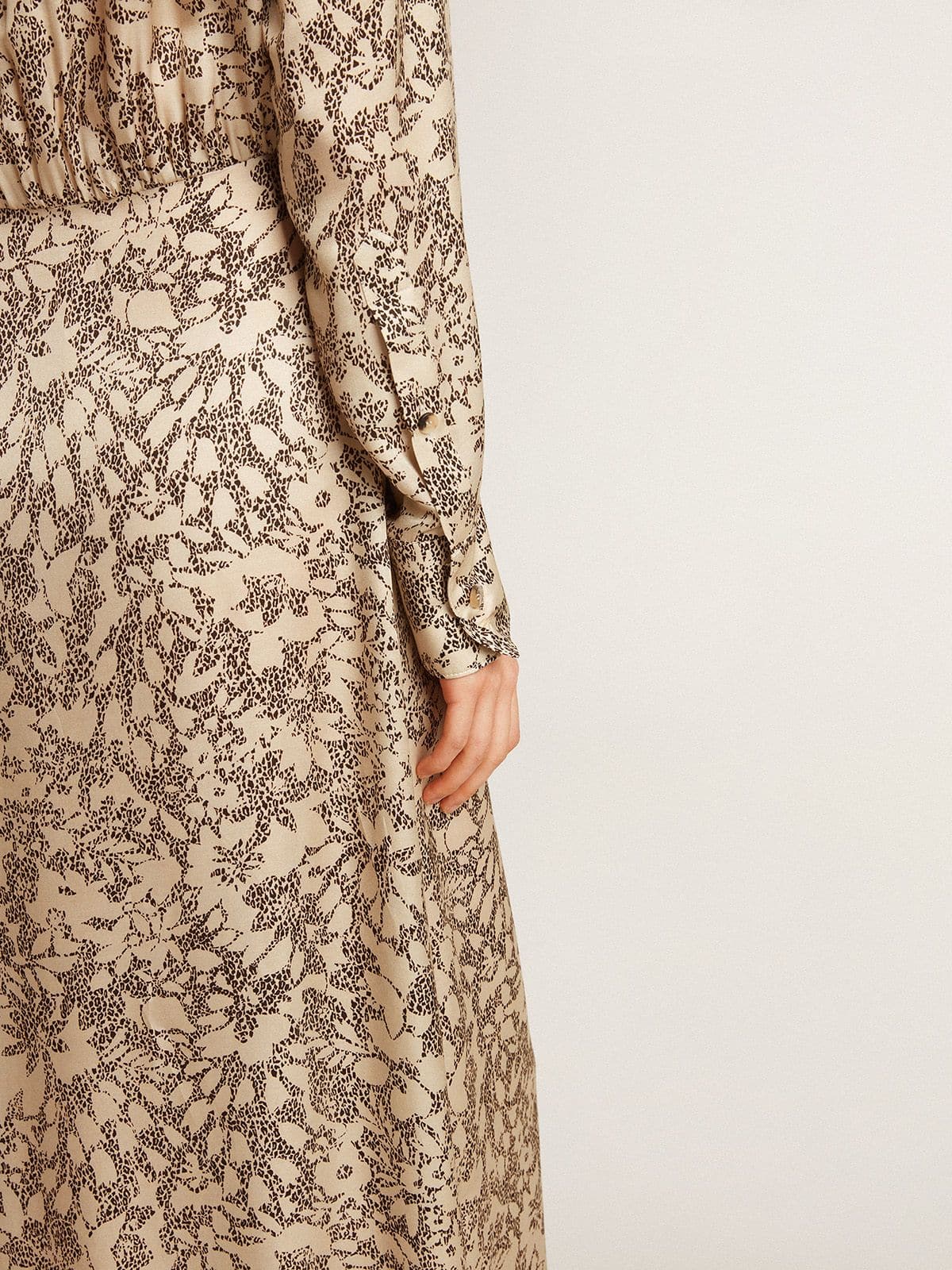 Golden Goose - Vestido midi de mujer en mezcla de seda con estampado floral  in 
