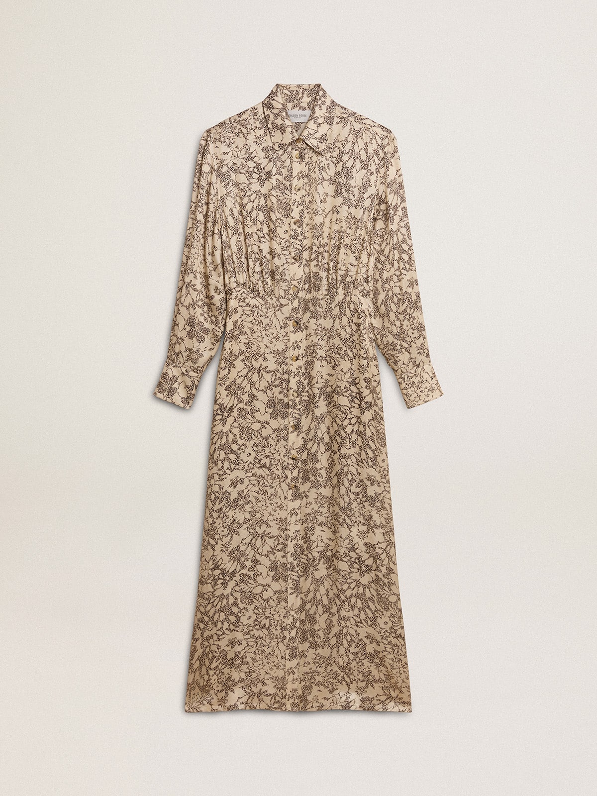 Golden Goose - Vestido midi de mujer en mezcla de seda con estampado floral  in 