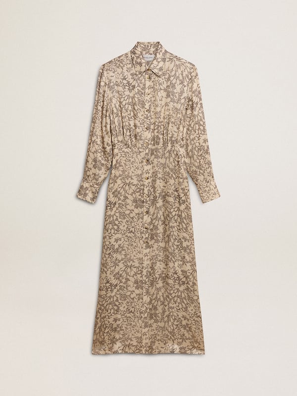 Golden Goose - Women's silk-blend midi dress with a floral print  in 