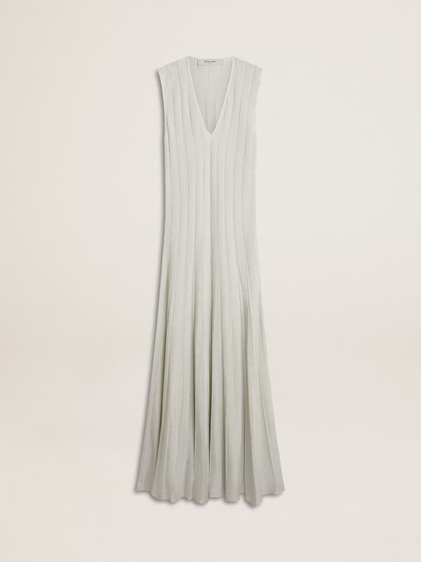 Golden Goose - Women’s baby blue dress with vertical striped pattern in 