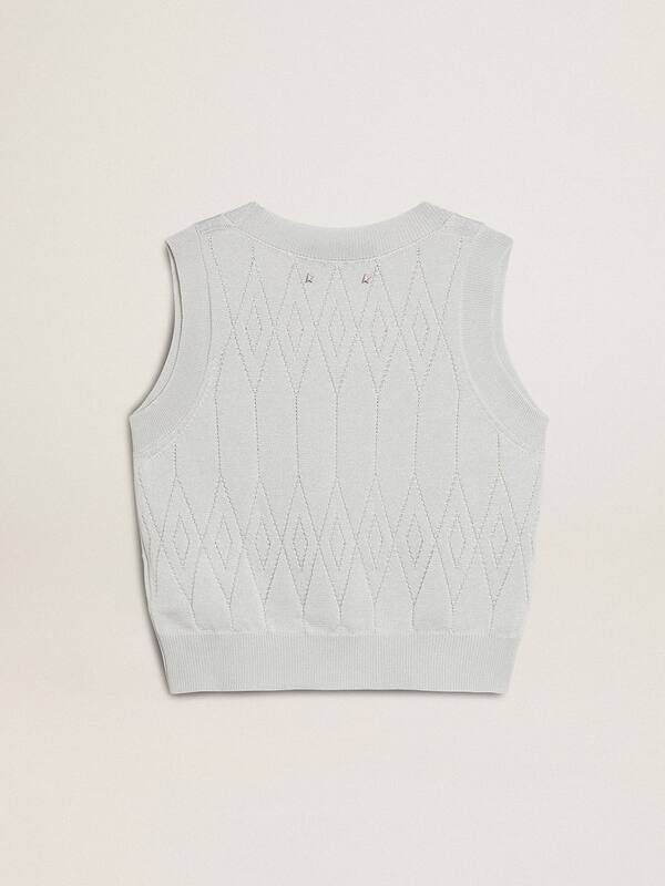 Golden Goose - Women's sleeveless tank top in baby blue knit in 