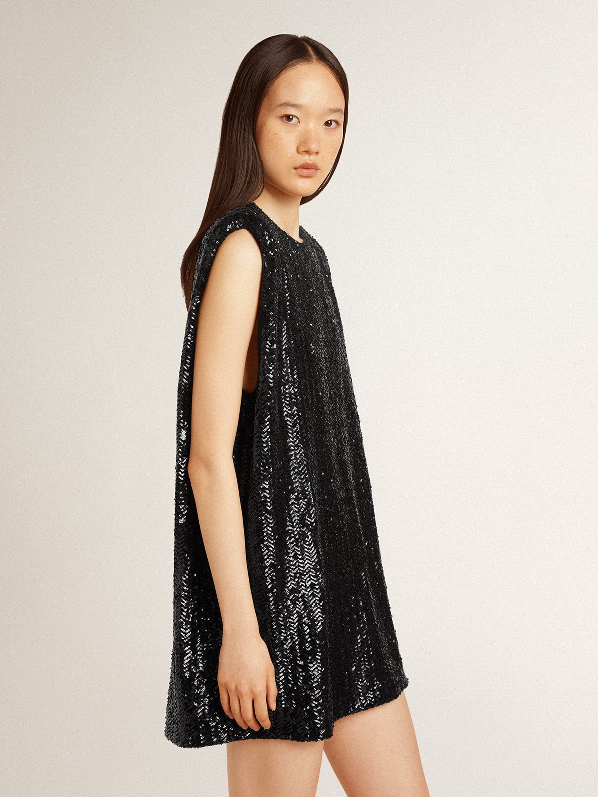 Robe pour femme à sequins noirs